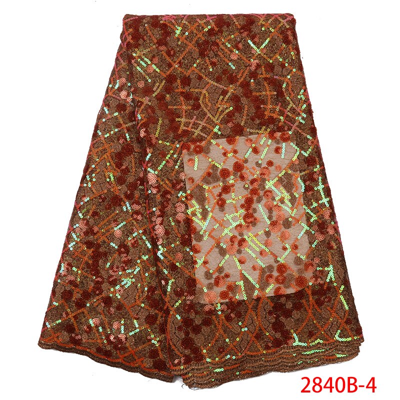 Organza Lace Fabric Fabric French Net Embroidery Sequins Tulle Fabric Lace for Wedding Dresses KS2840B-3