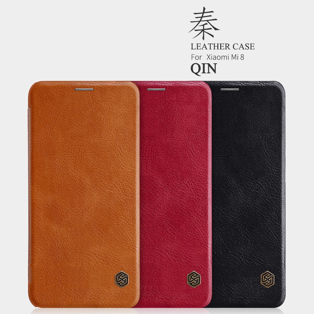 For xiaomi mi8 mi9 mi 9T Cover case Nillkin Qin PU Luxury Flip leather back cover wallet case for Xiaomi MI8 Redmi Note 7 case