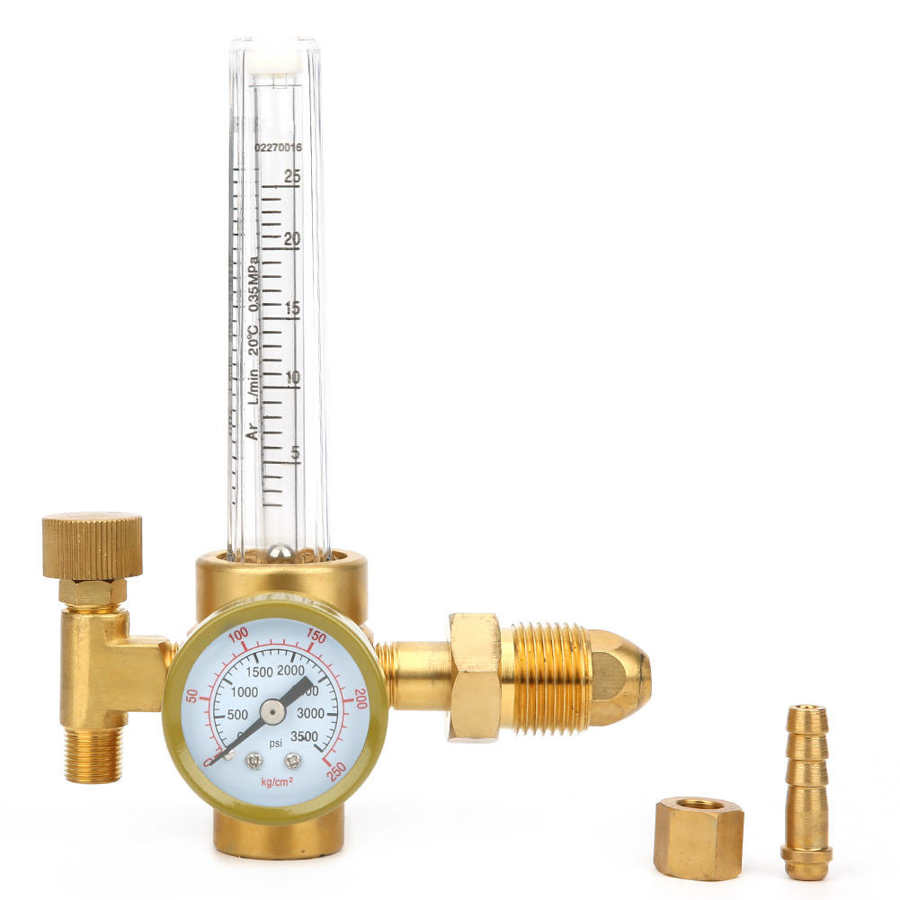 Regulador de Gas TS E0131 0 a 25L/Min, regulador de CO2 de latón, regulador de flujo de Gas con conector para soldadura, medición de presión de Gas