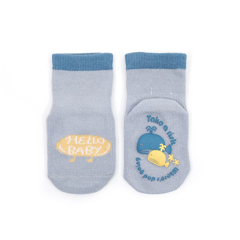 Frühling und Herbst freundlicher Socken Karikatur Abgabe Nicht-Unterhose Baby Mädchen Boden Socken Kleinkind Socken Komfortable Jungen Socken: Blau / M 1-3T