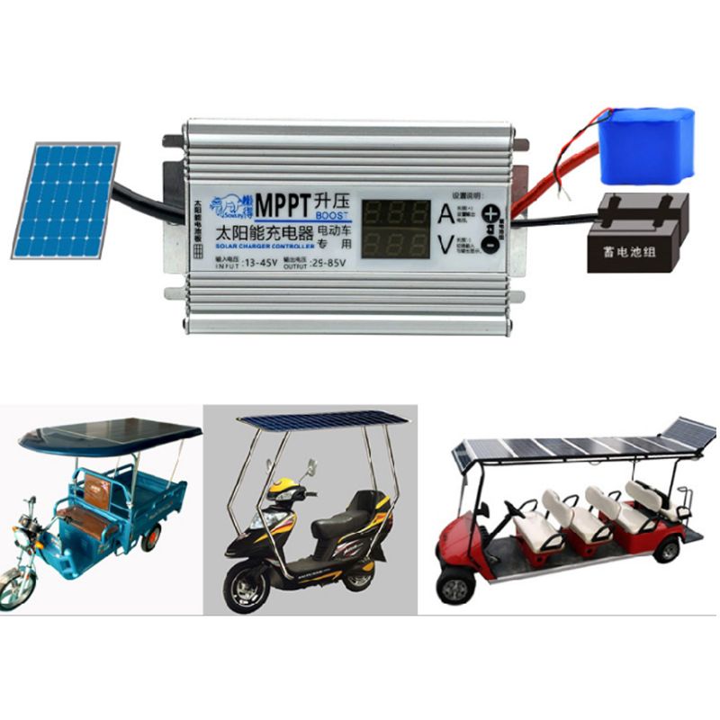 Mppt solcellepanel celler lader kontrolleren 10a booster justerbar 24v 36v 48v 60v 72v batterier spenningsregulator