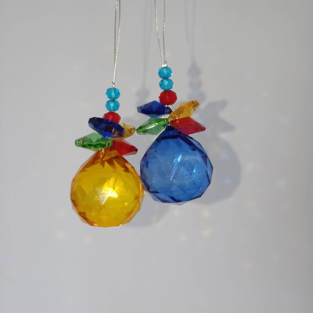 Farge diy krystaller anheng glassperler lysekrone krystaller prismer suncatcher håndlaget krystall hengende ornament hjem dekor