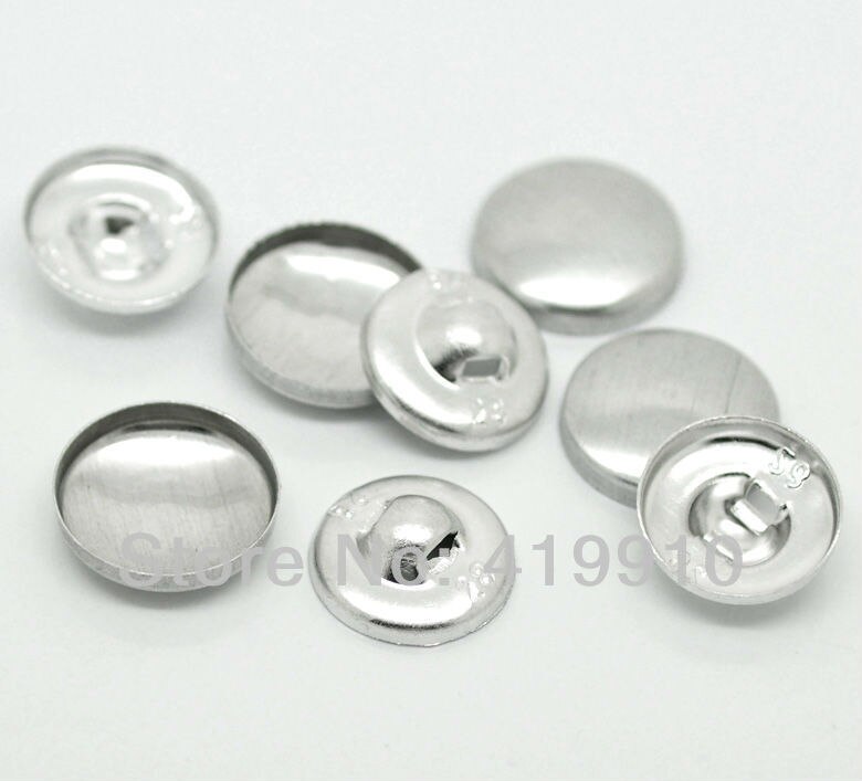 Gratis -200 Sets Aluminium Tone Backs Cover Metal Knoppen 16mm x 16mm (5/8 "x5/8") 15mm x 15mm (5/8 "x 5/8") M00710