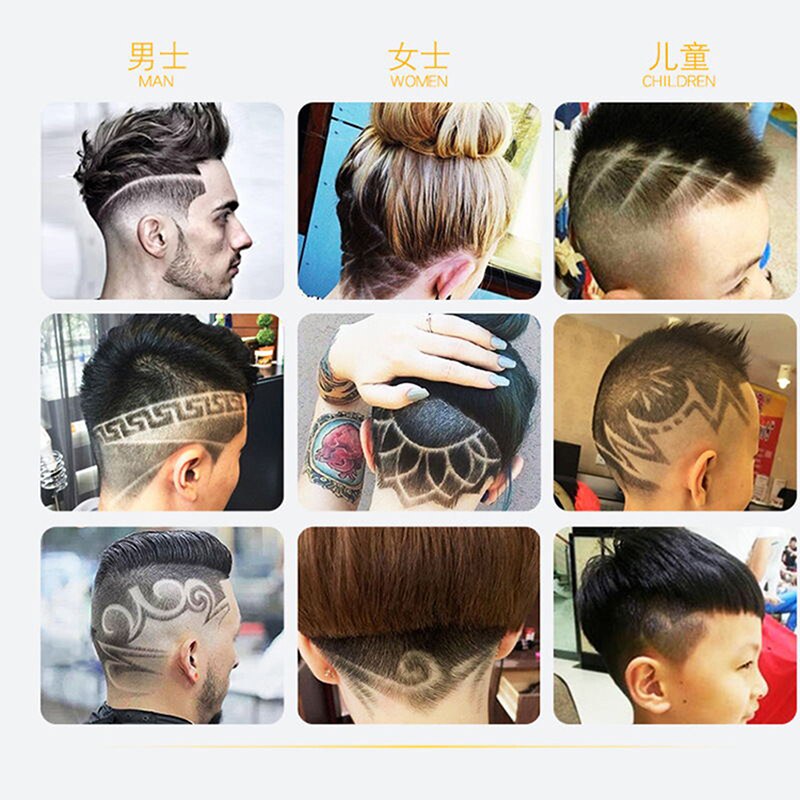 Stylo + 10 lames pour sculpture à cheveux, stylo magique à huile de tête en acier raffiné, stylo pour rasoir pour barbier, sourcils, rasage