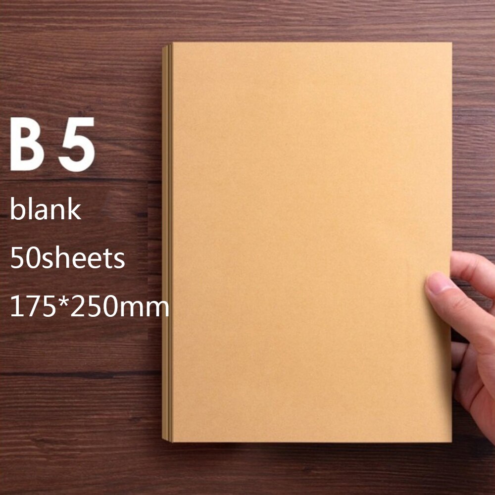 50 sheets A4/B5/A5 Vintage Kraft paper Writing Letter Stationery Romantic Note craft Paper painting packaging paper: C