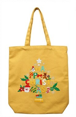 34*39Cm Halffabrikaten Leuke Kerst Kleur Canvas Tas Borduren Kit Handwerken Sets Voor Beginner Handgemaakte Canvas bag Xmas: Tree3