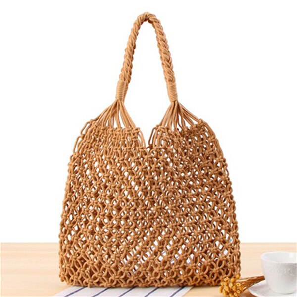 Vintage Strozak Ronde Rotan Zakken Handgemaakte Zomer Zakken Geweven Strand Dames Cirkel Schoudertas Bohemen Meisjes Reizen Handtassen: Style 1-Lighttan
