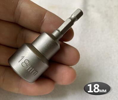 Hex Bit Socket with Magnetic, 7mm to 19mm, 65mm Long, Hexagon Socket Wrench Impact Resistant Socket for Hand /Electric Drill: 18mm