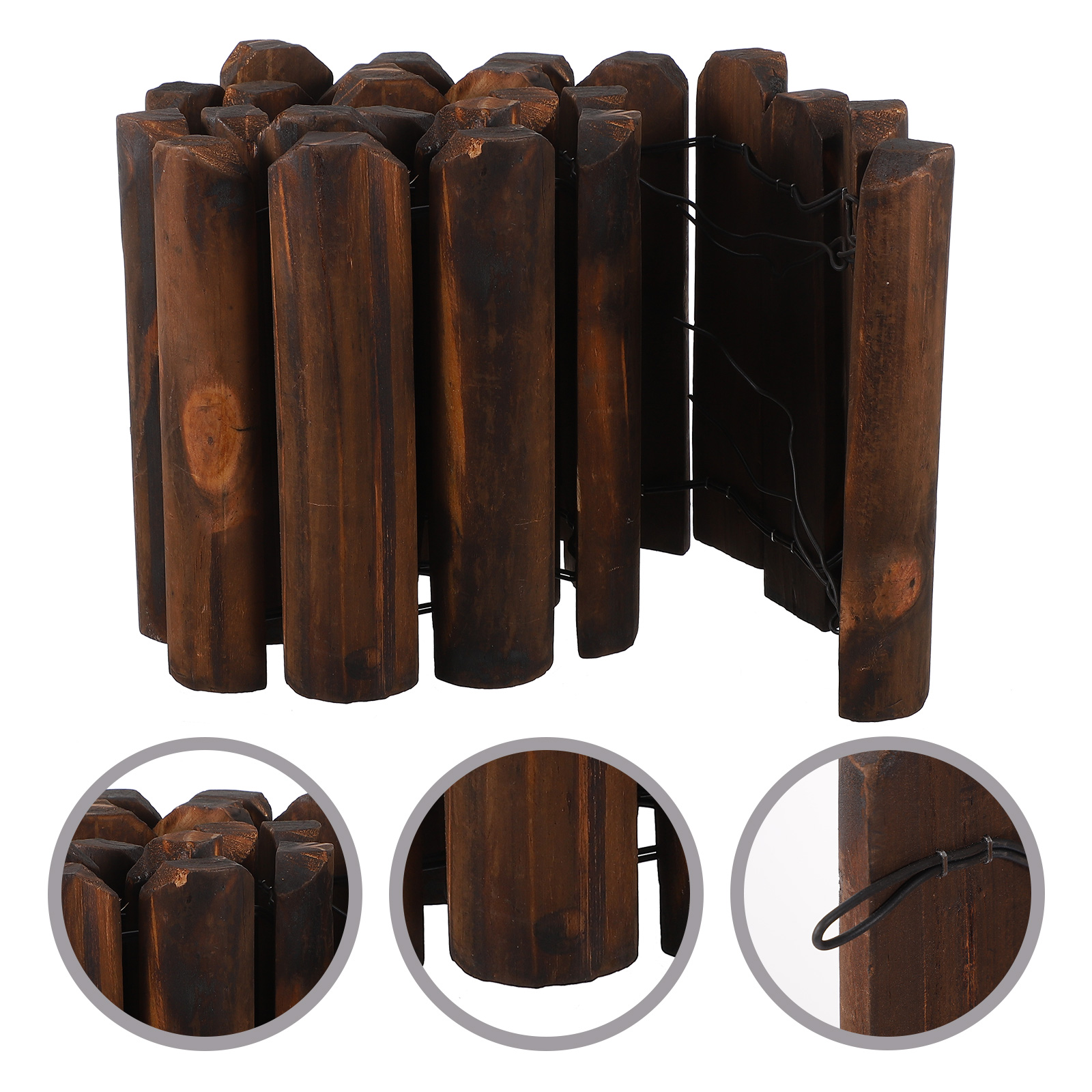 Garden Wood Fence Outdoor Yard Fence Natural Fence Lawn Fence Garden Supply: Default Title