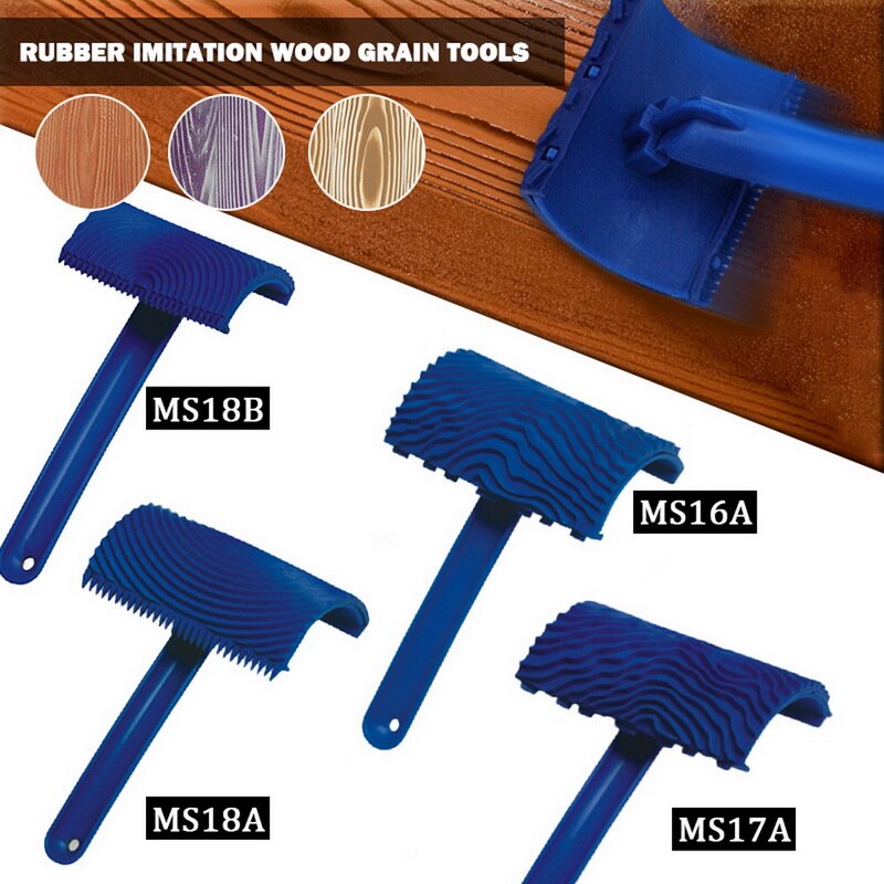 Imitation Wood Graining Pattern Wall Texture Art Brush Painting Tool Rubber Wood Grain Painting Tool Home Decoration Rubber DIY