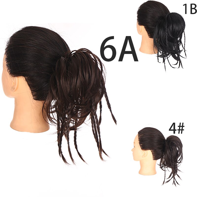 QUEENYANG-Peluca de fibra sintética, pelo rizado con banda trenzada, pelo liso, Color de belleza desordenado