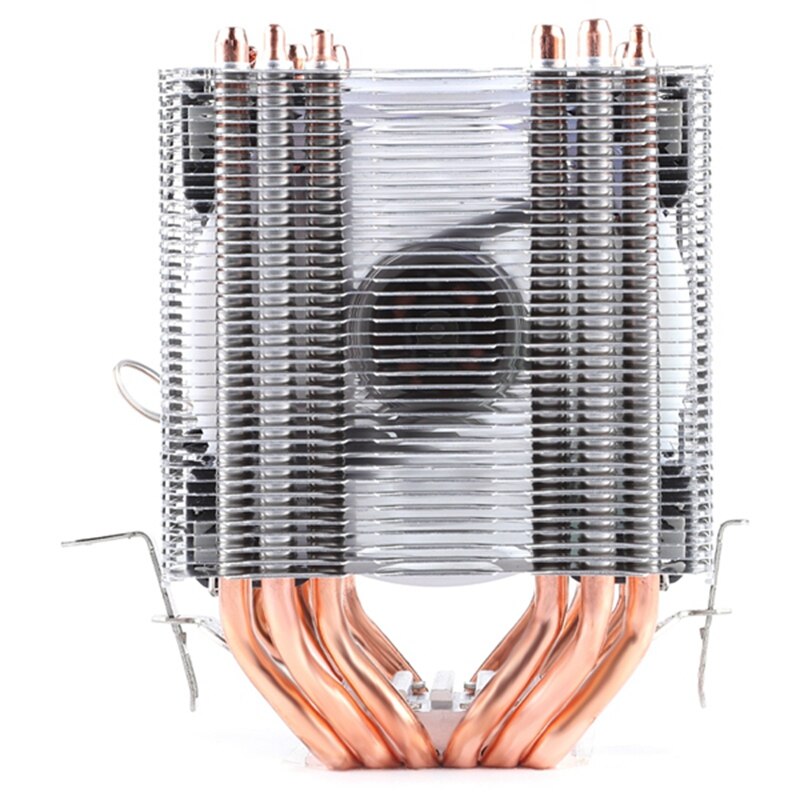 DELEFUN CPU Cooler 6 Pure Copper Heat Pipe Two Cooling Towers Cooling System 9cm CPU Cooling Fan CPU Radiator for AMD