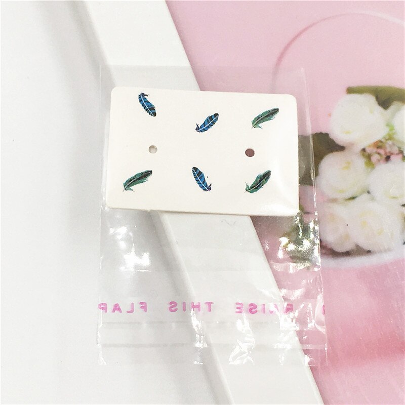 200Pcs 2.5x3.5cm Paper Earring Packaging Cards Multi-style Ear Studs Packaging Card Jewelry Display Card With OPP Bags: White6