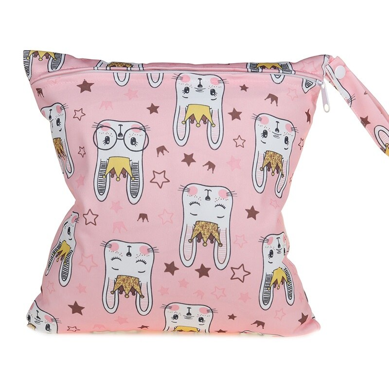 15 Kleuren Waterdichte Natte Zakken Digitale Print Luiertas Kan Wassen Urine Bag Mooie Animal Patroon Single Rits Luiertas: fenstuz