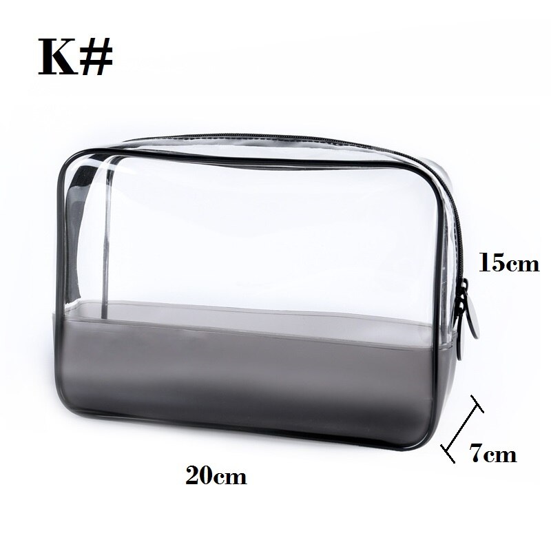 Sac cosmétique Transparent variétés tailles fille sacs de maquillage poche à glissière claire; grand, moyen, petit, Mini; cercle, carré,: K