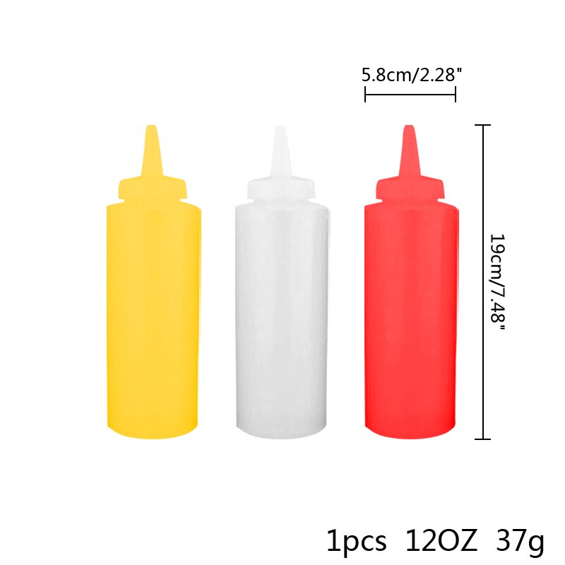 Botella de plástico de alimentaria para cocina, botella exprimible de 8OZ/12OZ/24OZ, para salsa de aceite de oliva, Ketchup, Mustard, Mayo, utensilios para barbacoa
