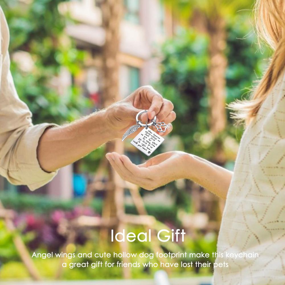 1Pcs Pet Memorial Sleutelhanger Voor Honden Katten Verlies Van Huisdier Sympathie Diy Ambachten Herinnering Sieraden Sleutelhangers