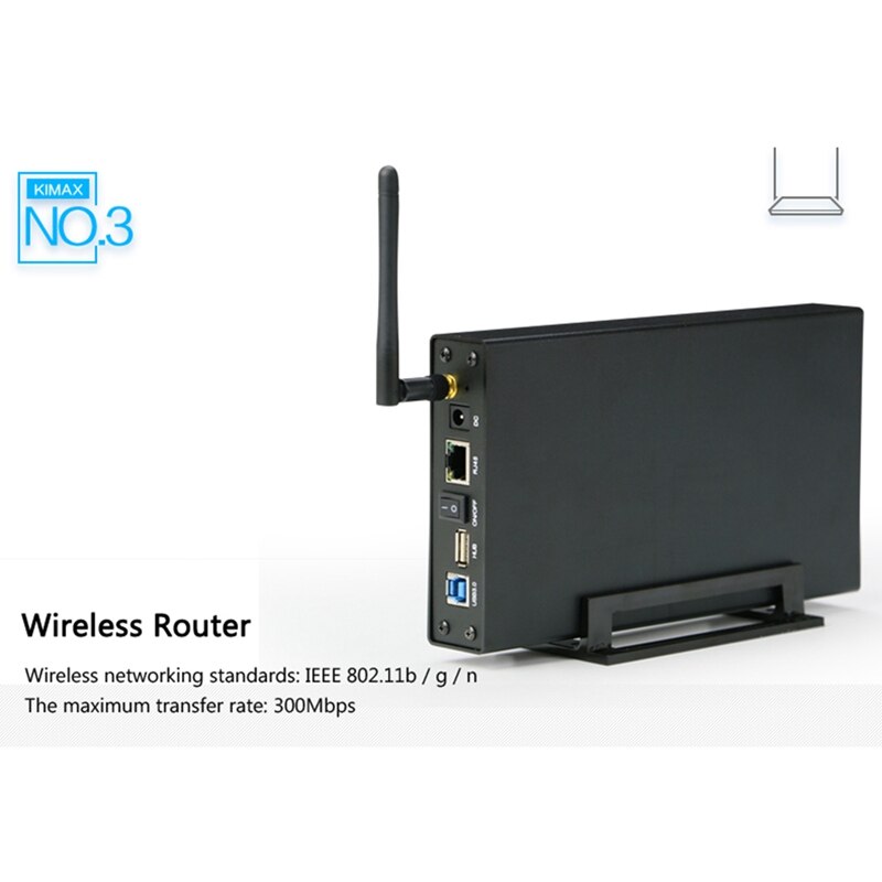 Blueendless-carcasa de disco duro externo Rj45, caja de disco duro externo Nas, antena Wifi inalámbrica, Wifi, Sata, Usb 3,0, interfaz Hdd, caja Hdd de aluminio Hdd 3.