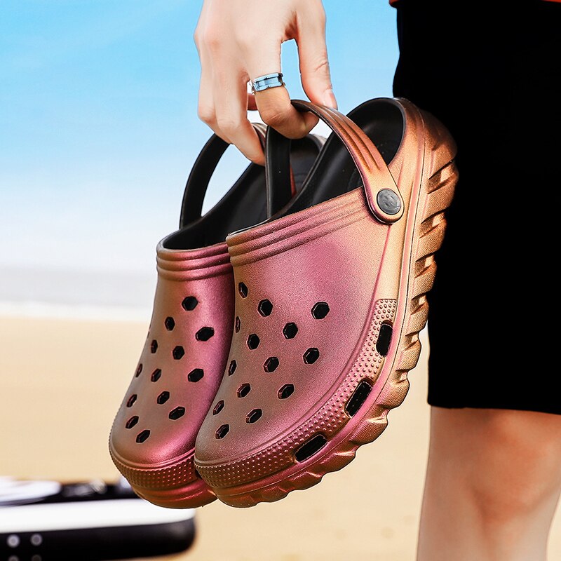 Heren sandaal literide gat schoenen rubberen klompen voor heren eva unisex tuinschoenen blauw adulto cholas hombre: Gouden / 41