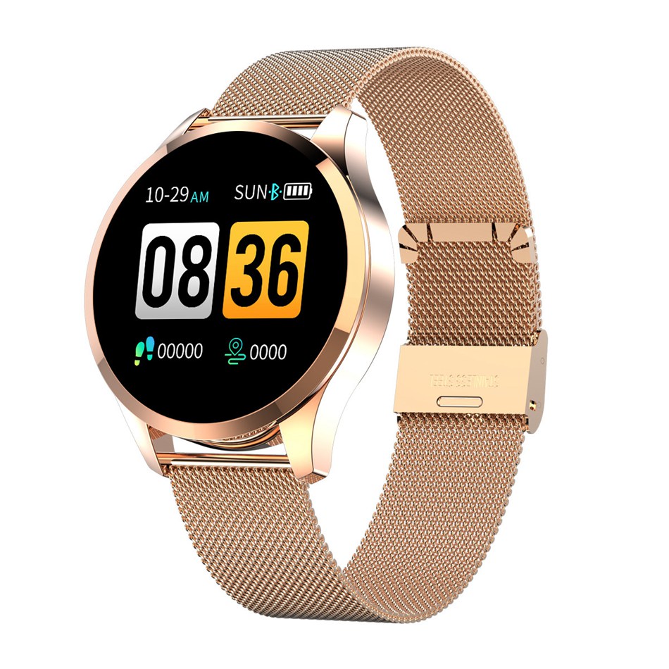 Newwear Q8 Q9 Smart Uhr Elektronik Männer Frauen Wasserdichte Sport Tracker Fitness Armband Smartwatch Tragbare Gerät: Q9 Gold Steel