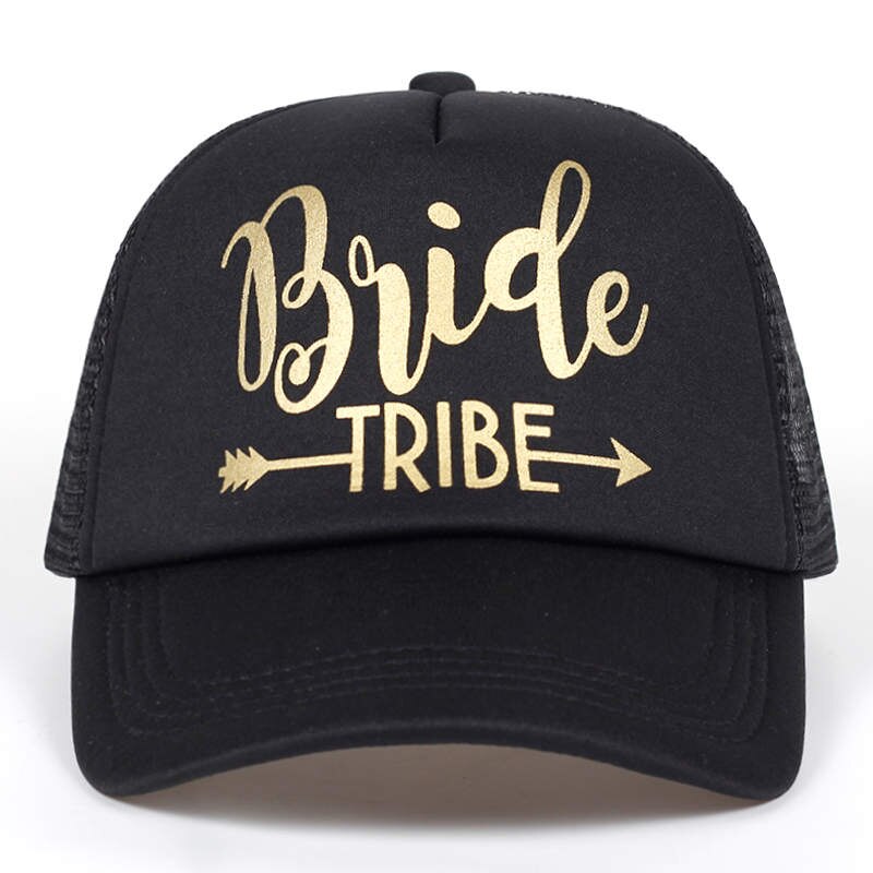Braut Stamm Bachelorette Hysterese Trucker Hütte Kappe Team Braut Gold buchstaben Pfeil braut zu werden braut Stamm Baseball hüte