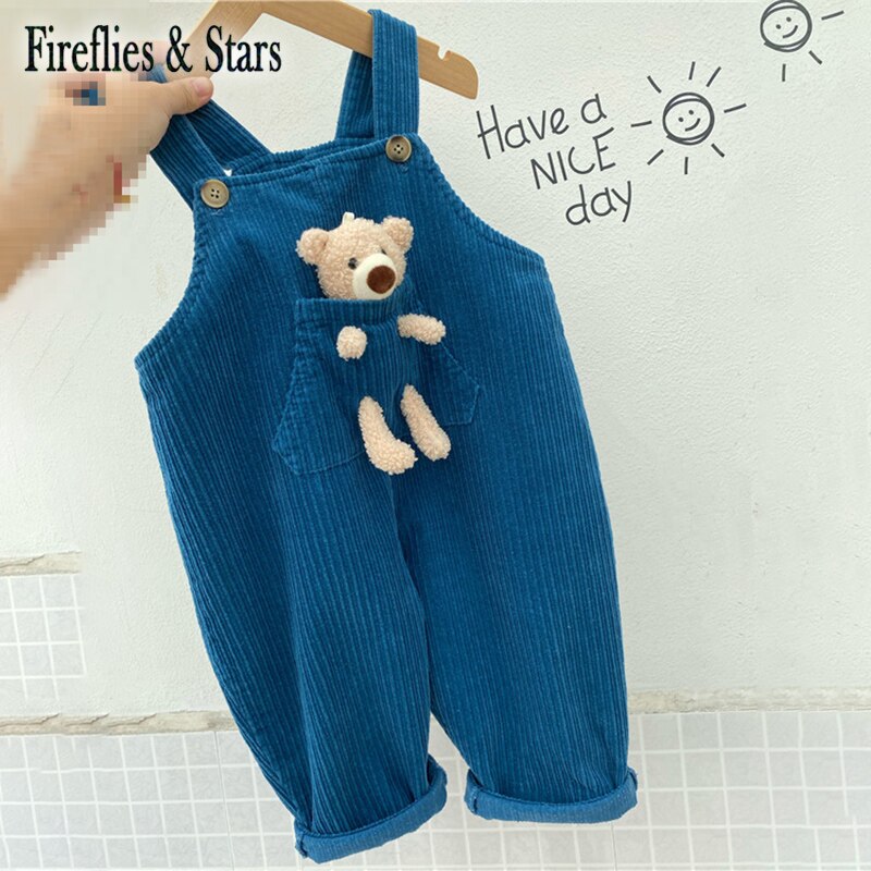 Frühling Herbst Mädchen Insgesamt Baby Ein Stück freundlicher Overall freundlicher Kleidung Neue Tasche Puppe Bär gestreift Patch 1 Zu 7 jahre: 6T