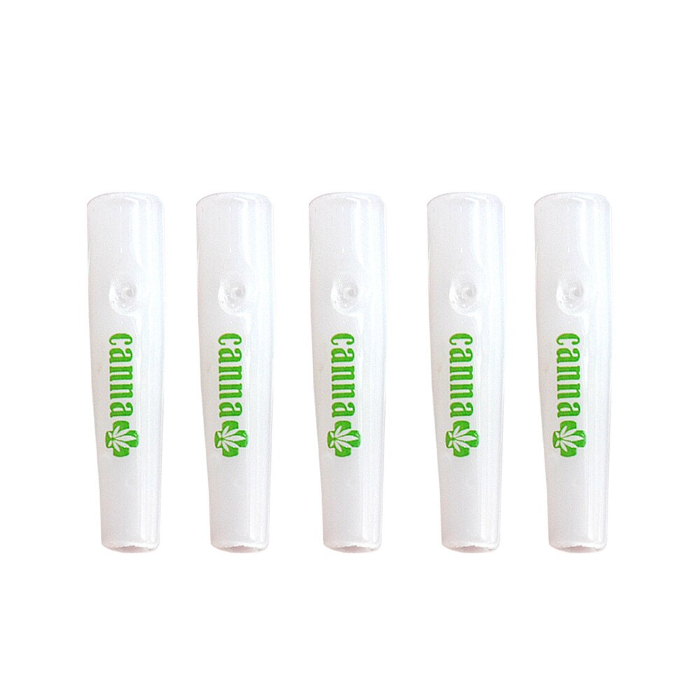 5 X Kegel Roken Mond-Tips Glas Herbruikbare Filter Tips Mond-Tips Glazen Kegel Kunstenaar Mond Tips: White-Canna