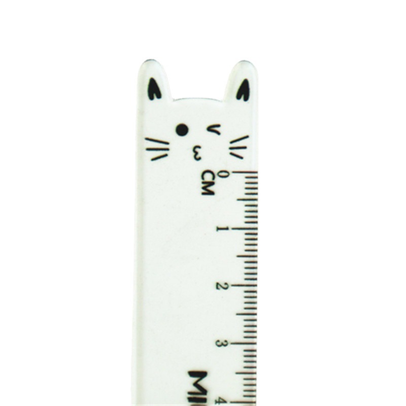 Règle droite à Double tête griffe et chat, 1 pièce, mesure, dessin d&#39;étude, papeterie scolaire et de bureau pour étudiants,
