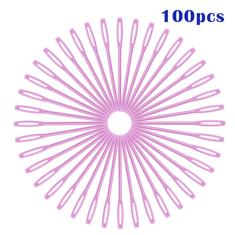 100Pcs Bodkin Grote Naalden Gold Eye Pins Borduren Tapestry Hand Naald Gereedschap Wol Diy PIN11: 4. pink