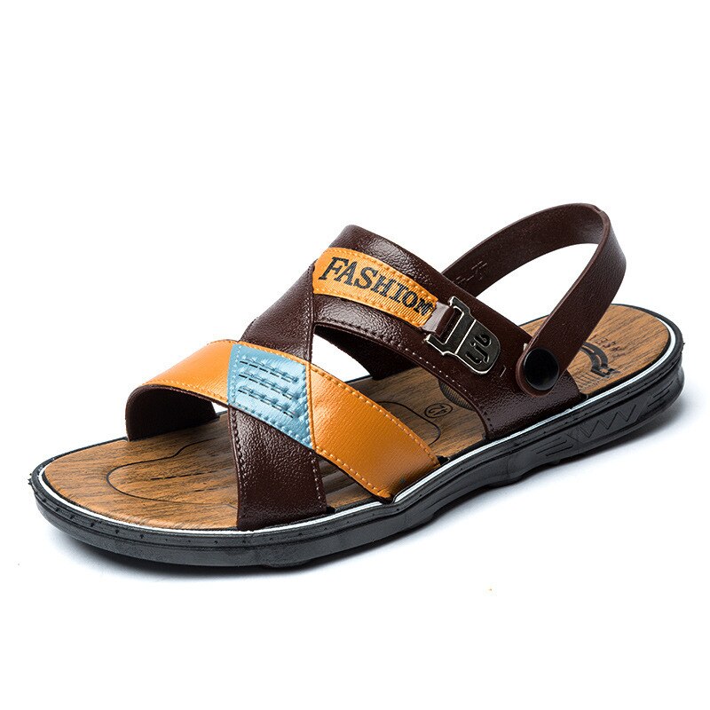 MULUHU Man Schoenen Mannen Sandalen Strand Slippers Comfortabele Zomer Schoenen Mannen Classics Flip Flops Casual: Brown / 7