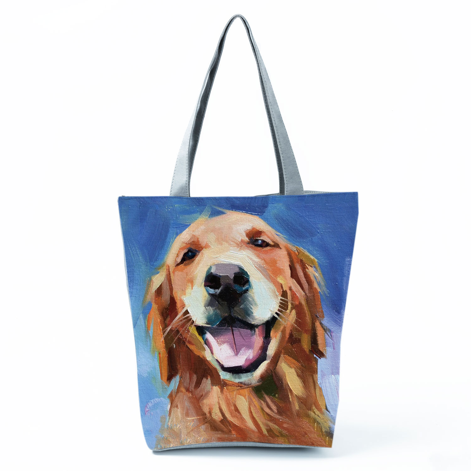 Sac à main en bandoulière de grande capacité pour femme, sac de courses exclusif avec peinture à l'huile, imprimé chien, pour épicerie, Papillon, carlin, Retriever: hl2908 Dog Bag