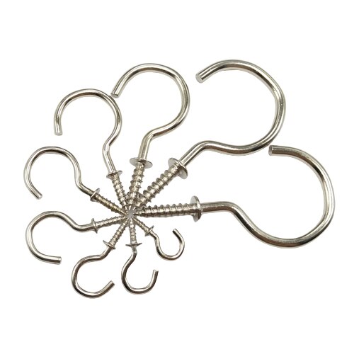 Nickel-plated metal ceiling hook, screw hook, cup hook, hanging cap nail, hanger, ，8 different sizes