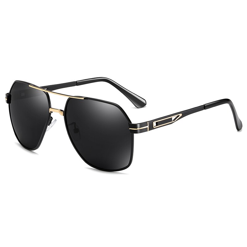 ATTCL Polarized Sunglasses Men for Driving: UV400 Protection Lightweight AL-MG Metal Rectangular Sun glasses Fishing Golf Hiking Travel 8587 Silver-Blue