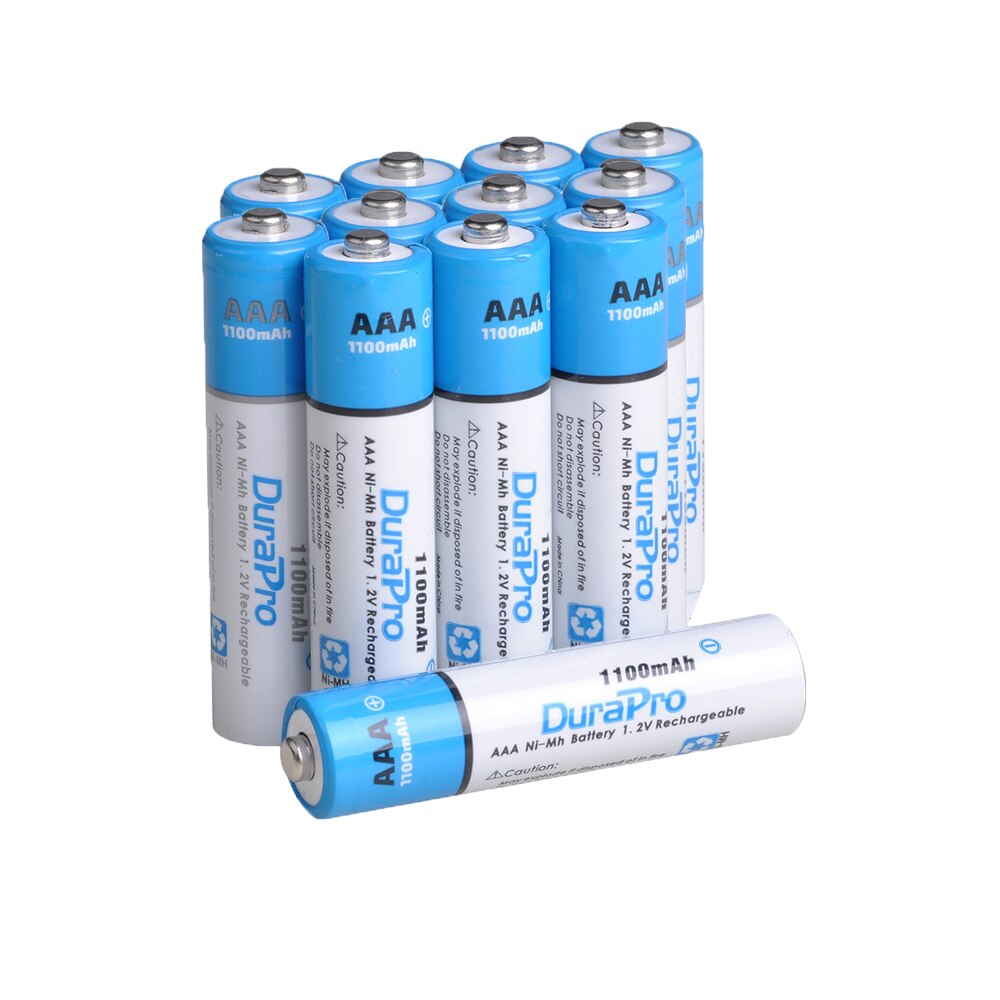 DuraPro 2800MAH AA or 1100mAH AAA Ni-MH Rechargeable Batteries for Camera, Calculator, MP3 Player ect: 12 AAA