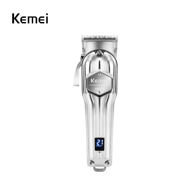 Kemei-1983 Barber All Metal Rechargeable Hair Clipper Electric Hair Trimmer Haircut Shaver Beard Trimmer Machine