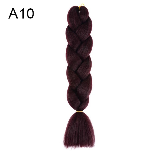 24Inch Synthetic Braiding Hair Extension Ombre Color Rainbow DIY Jumbo Hair Pink Red Blue Hairstyle for Women