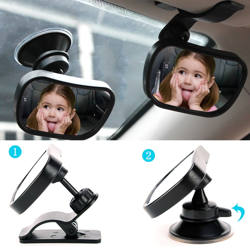 Verstelbare baby-autospiegel, auto-achterbank, veiligheidszicht, naar achteren gericht, auto-interieur, baby- en kindermonitor, achteruitrij-veiligheidsstoelspiegel