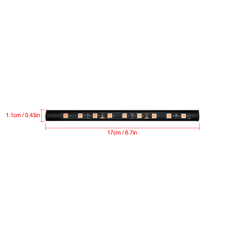 Luz LED de neón para Interior de coche, iluminación de fondo con decoración USB, Lámpara decorativa de ambiente automático Universal de 5V, 18 LED