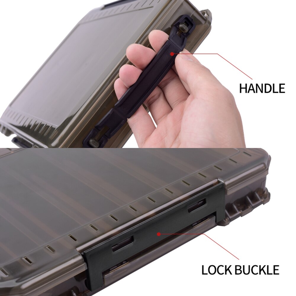 Plastic Fishing Lure Box Double Sided Minnow Bait Lures Boxes Container Fishing Tackle Accessories Storage Box