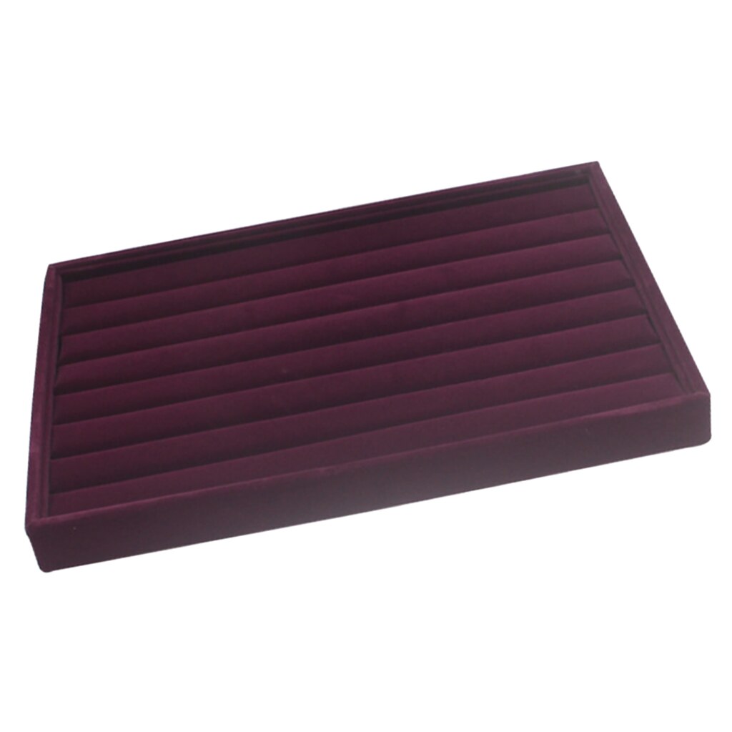 Velvet Drawer Jewlery Box Organizer Tray for Watch Bangle Rings Display Showcase Purple 35 x 24 x 3cm: 6 35 x 24 x 3cm