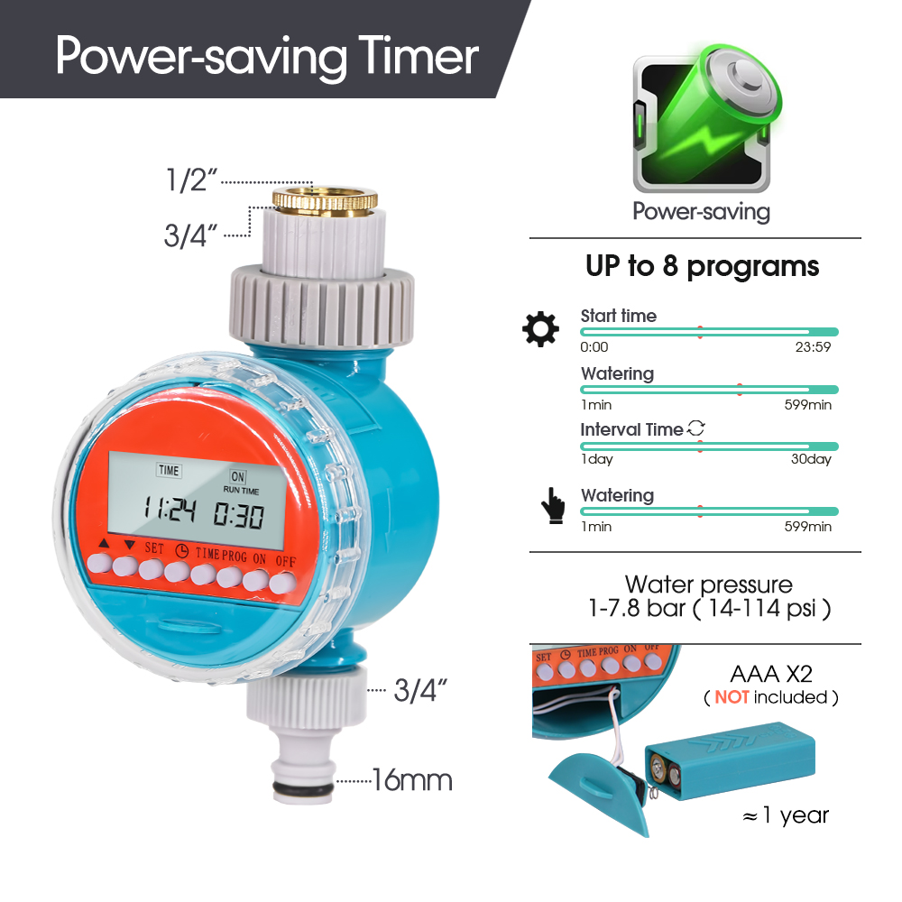 1pc sensor de chuva temporizador água display led controlador irrigação eletrônica automática para jardim casa planta flor sistema rega: Preto
