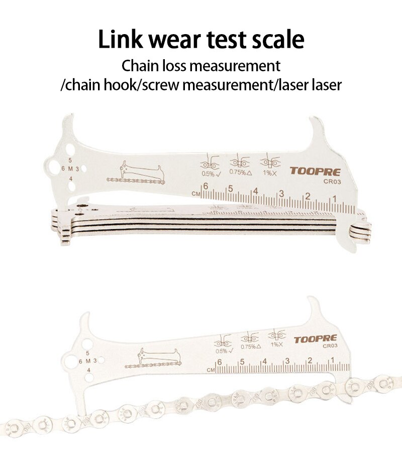 Chain Measuring Ruler Three-in-one Chain Measurer Mountain Road Bike Gauge Tool Wear Amount Chain Ruler Caliper: Default Title