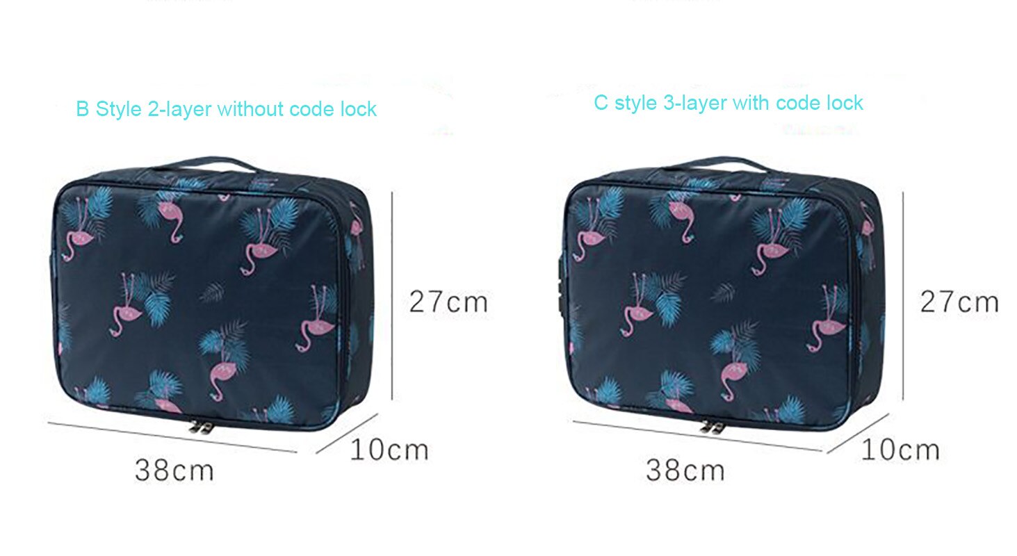 Travel Documents Organizer Bag for A4 Papers Storage Certificate Diploma File Pockets Two Three Layers Code Lock Choose