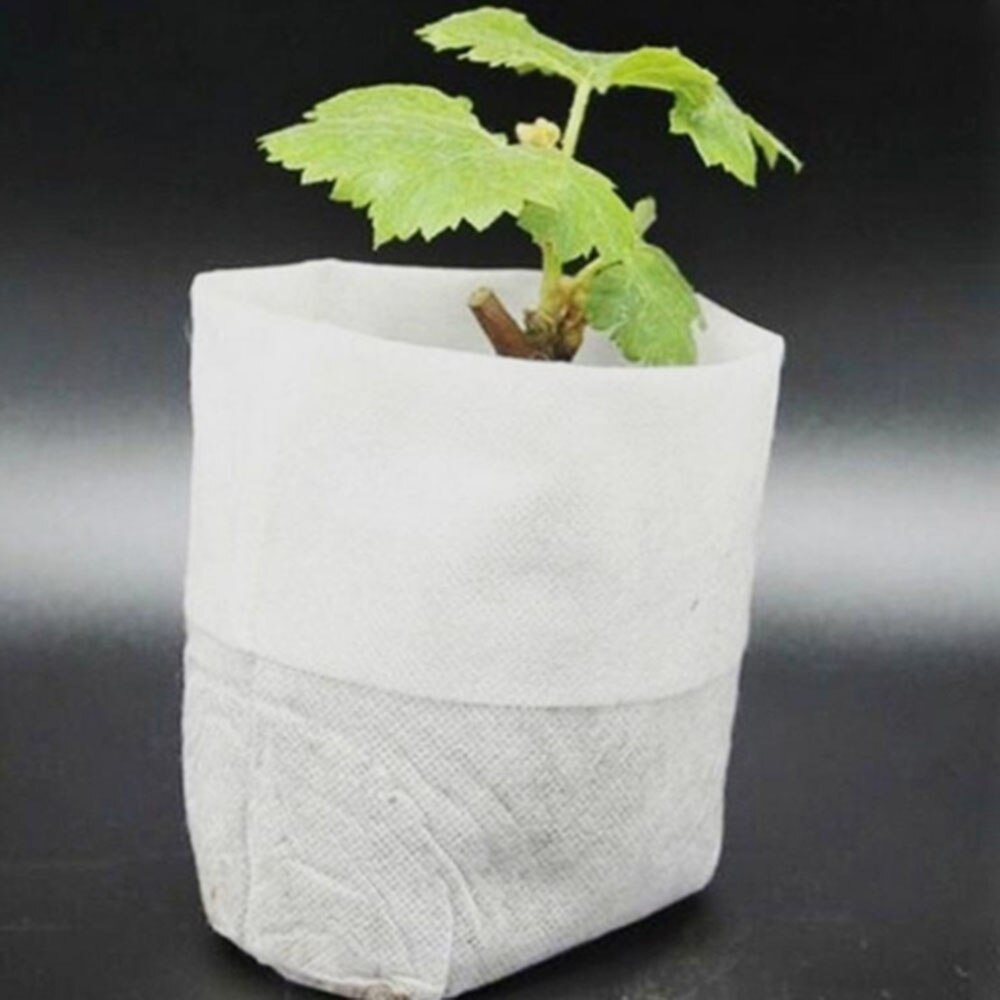 Bolsas biodegradables para vivero, macetas de flores para vivero, macetas de cría de Trasplantes de verduras, plantación de jardín, plantas de guardería, 100 Uds.