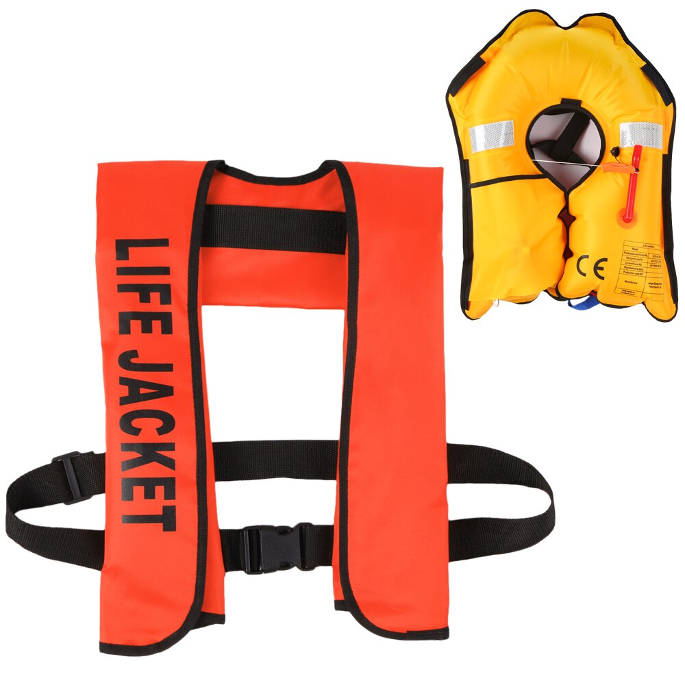 Voksen redningsvest automatisk oppustelig redningsvest vandsport svømning fiskeri overlevelsesjakke badetøj: Orange