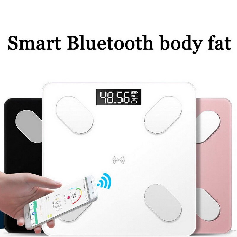 Skala kropsfedt skala lcd digital trådløs bluetooth bmi vægt monitor sundhedsanalysator fitness tabe sig værktøjer badeværelse