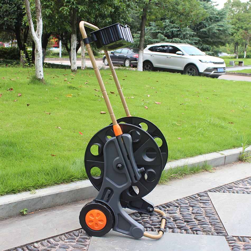 Portable Water Pipe Truck Home Garden Water Pipe Rack Cart Utility Wagon For Outdoor Landscape Water Hose Reel Cart With Wheel