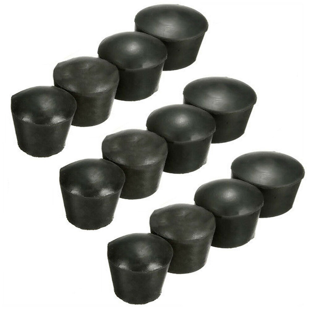 Lot de 12 patins antidérapants en caoutchouc pour pieds de meubles, chaises, tables, carrelages, sols, noir
