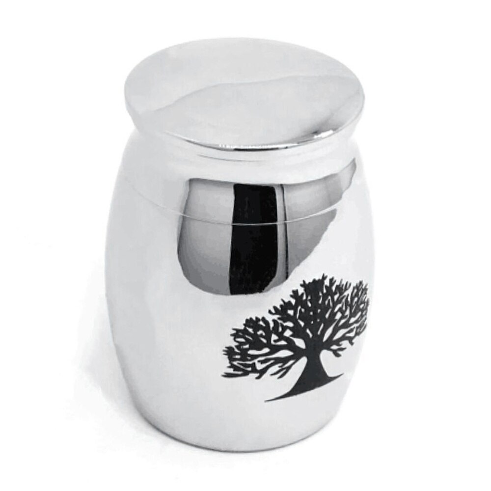 Stainless Steel Cinerary Funerary Urn Jar Opening the Urn Container