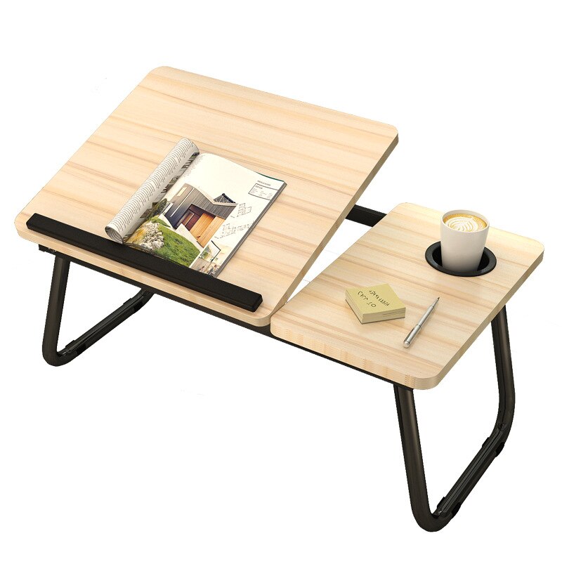 Escritorio plegable para Laptop para la cama computadora portátil bandeja para mesa de sofá para escribir 4 ángulos Mesa ajustable para Laptop con sostenedor de taza